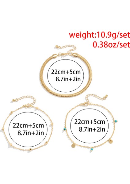 Altın Rengi Vintage Yuvarlak Pullu Göz Kolye Halhal Womemple Altın Renk Metal Boncuk Halhal Charm Kızlar Moda Takı Hediyeler (Yurt Dışından) indirimleri