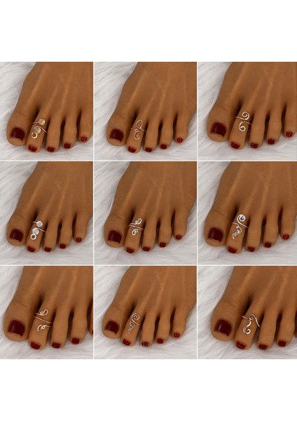 No.4 Boyutu Vintage Içi Boş Oyma Yıldız Ay Ayak Baş Parmağı Yüzüğü Bohemian Ayarlanabilir Açık Halka Bohemian Plaj Kadın Ayak Halkası Takı Hediye (Yurt Dışından) fiyatları