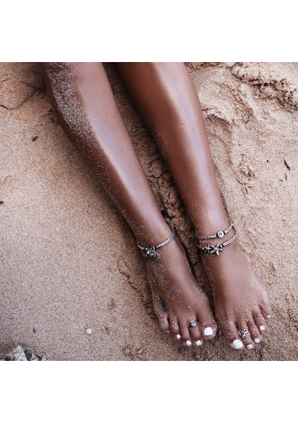 No.2 Boyutu Bohemian Çok Katmanlı Rune Denizyıldızı Kadın Halhal Ayak Bilezik Yalınayak Sandalet Zincir Kayış Plaj Aksesuarları Takı Kadınlar Için (Yurt Dışından) fiyatları