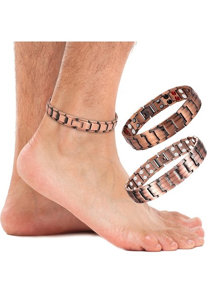 No.1 Boyutu Erkekler Için Halhal Artrit Bakır Renk Bileklik Sağlık Enerji Titanyum Germanyum Çift Sıralı Manyetik Sağlık Takı Halhal (Yurt Dışından) modelleri