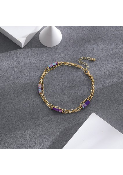 JL0092 Yeni Doğal Taş Halhal Kadınlar Için Moda Charm Bayanlar Ayak Bileği Kolye Takı Fabrika Doğrudan Satış (Yurt Dışından) modelleri