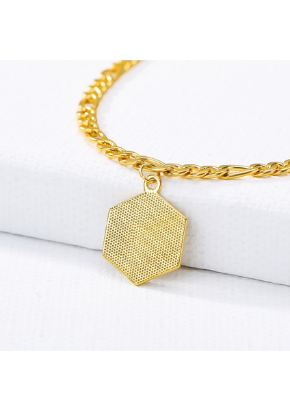 M Boyutu A-Z Ilk Harf Altıgen Ayak Bileği Bilezik Kadınlar Için Altın Renk Paslanmaz Çelik Halhal Kadın Ayak Zinciri Bacak Takı (Yurt Dışından) fırsatları