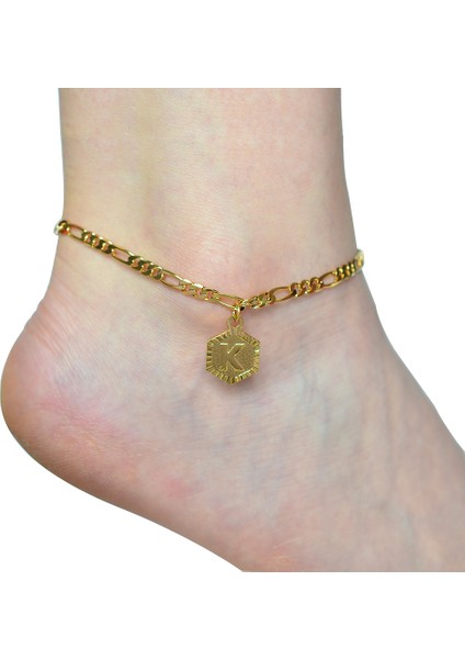 Q Anniyo 21 cm + 10 cm Genişletici Zincir A-Z Ilk Harf Halhal Kadınlar Için Moda Alfabe Takı Ayak Zinciri Kız # (Yurt Dışından) fiyatları