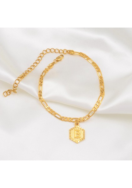 Q Anniyo 21 cm + 10 cm Genişletici Zincir A-Z Ilk Harf Halhal Kadınlar Için Moda Alfabe Takı Ayak Zinciri Kız # (Yurt Dışından) fırsatları