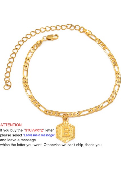 Q Anniyo 21 cm + 10 cm Genişletici Zincir A-Z Ilk Harf Halhal Kadınlar Için Moda Alfabe Takı Ayak Zinciri Kız # (Yurt Dışından) indirimleri