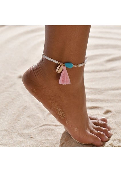 20230210-4 Boho El Yapımı Deniz Kabuğu Püskül Halhal Kadın Kızlar Kaplumbağa Boncuklu Ayak Bileği Bilezikler Bacak Üzerinde Yaz Plaj Yalınayak Sandalet Takı (Yurt Dışından) fiyatları