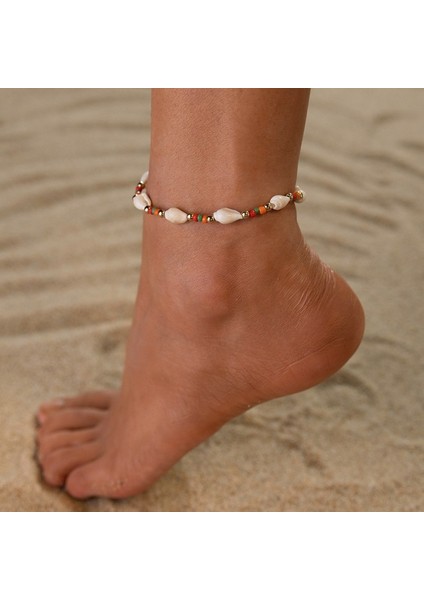 20230210-4 Boho El Yapımı Deniz Kabuğu Püskül Halhal Kadın Kızlar Kaplumbağa Boncuklu Ayak Bileği Bilezikler Bacak Üzerinde Yaz Plaj Yalınayak Sandalet Takı (Yurt Dışından) fırsatları