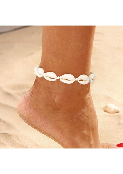 NO.50449 Boyutu Wukalo Bohemian Doğal Kabuk Halhal Kadınlar Için Ayak Takısı Yaz Plaj Yalınayak Bilezik Bacak Chian Kadın Aksesuarları (Yurt Dışından) fırsatları