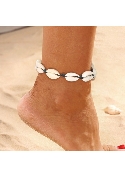 NO.50449 Boyutu Wukalo Bohemian Doğal Kabuk Halhal Kadınlar Için Ayak Takısı Yaz Plaj Yalınayak Bilezik Bacak Chian Kadın Aksesuarları (Yurt Dışından) indirimleri