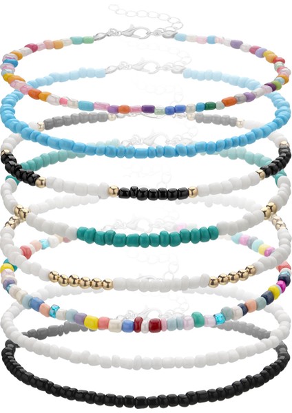 No.5 Boyutu Bohemia Renkli Pirinç Boncuk Halhal Kadınlar Için Yaz Plaj El Yapımı Ayak Bileği Bilezik Kız Boncuklu Zincir Ayak Takısı (Yurt Dışından) fiyatları