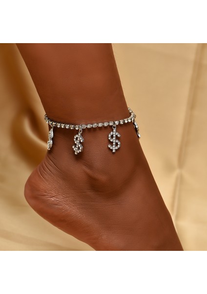 A037-GÜMÜŞ Boho Ayak Daire Zincir Ayak Bileği Yaz Bilezik Masalsız "s" Şekli Kolye Charm Sandalet Yalınayak Plaj Ayak Gelin Takı A031 (Yurt Dışından) fiyatları