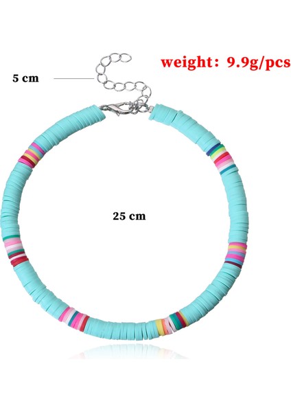 No.4 Boyutu Yeni Renkli Yumuşak Kil Halhal Kadınlar Için 6 mm Gökkuşağı Polimer Kil Istiflenebilir Boncuklu Zincir Ayak Bileği Bilezik Boho Plaj Takı (Yurt Dışından) modelleri