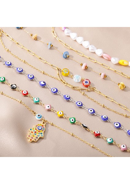 HJ326G-2 Paslanmaz Çelik Nazar Halhal Kadınlar Için Emaye Yuvarlak Bacak Zinciri Mavi Göz Halhal Bilezik Yaz Plaj Ayak Takı Hediye (Yurt Dışından) modelleri