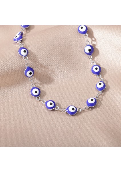 HJ326G-2 Paslanmaz Çelik Nazar Halhal Kadınlar Için Emaye Yuvarlak Bacak Zinciri Mavi Göz Halhal Bilezik Yaz Plaj Ayak Takı Hediye (Yurt Dışından) fırsatları