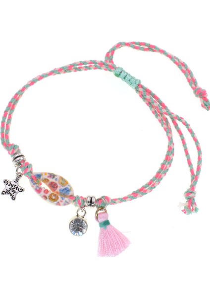 Pembe Wellmore Bohemia Halhal Kadınlar Için El Yapımı Renkli Kabuk Halhal Charm Bilezik Kadın Ayak Takısı (Yurt Dışından)