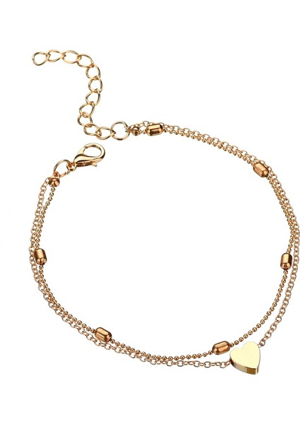 CB065-D Charmsmic Altın Kalp Şekli Zincir Charm Halhal Kadınlar Için Ofis Bayan Istakoz Kanca Ayarlanabilir Yaz Ayak Takısı Hediyeler (Yurt Dışından) modelleri