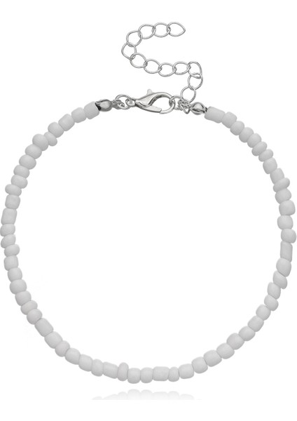 No.7 Boyutu Bohemia Renkli Pirinç Boncuk Halhal Kadınlar Için Yaz Plaj El Yapımı Ayak Bileği Bilezik Kız Boncuklu Zincir Ayak Takısı (Yurt Dışından)