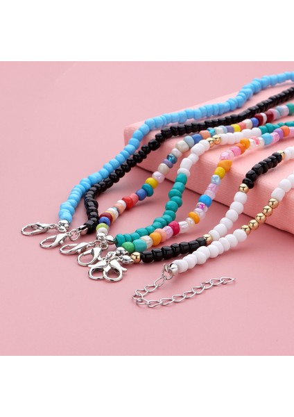 No.7 Boyutu Bohemia Renkli Pirinç Boncuk Halhal Kadınlar Için Yaz Plaj El Yapımı Ayak Bileği Bilezik Kız Boncuklu Zincir Ayak Takısı (Yurt Dışından) fırsatları