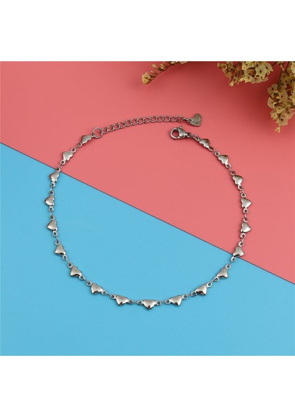 No.4 Boyutu Yeni Moda Paslanmaz Çelik Halhal Kalp Ilmek Yıldız Ayak Bileği Bilezik Kadın Kızlar Için Parti Takı Hediye 1 Pc (Yurt Dışından) indirimleri