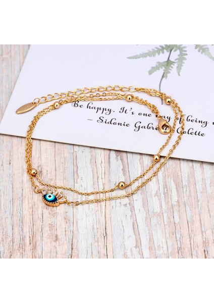 No.6 Boyutu Şanslı Göz Çok Renkli Türk Nazar Püskül Halhal Altın Renk Ayak Zinciri Ayak Bileği Bilezik Kadınlar Için Ayarlanabilir Takı BE76 (Yurt Dışından) fırsatları