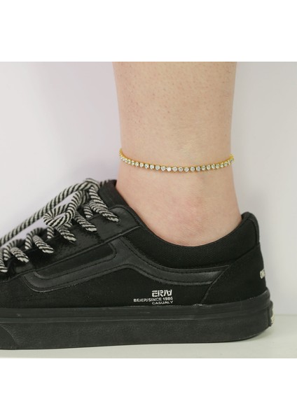 Halhal Kadınlar Için Kübik Zirkonya Tenis Halhal Bilezik, Paslanmaz Çelik Istifleme Cz Ayak Zincirleri Trendy Yaz Hediyesi (Yurt Dışından) modelleri