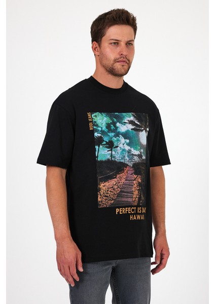 Erkek Bisiklet Yaka Hawaıı Baskılı T-shirt 7021 fiyatları