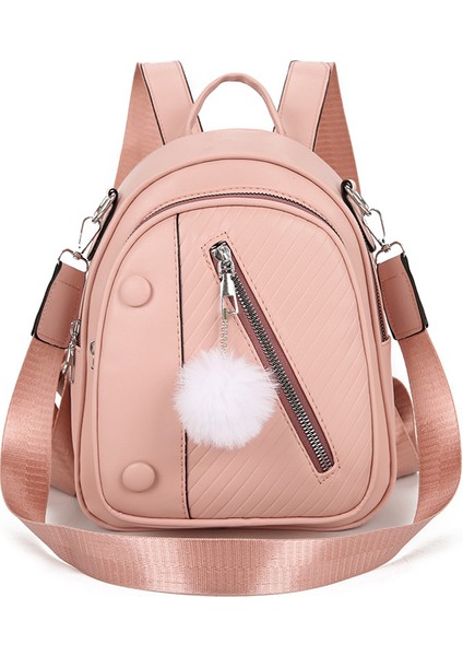 Moda Fermuarlı Sırt Çantası Kadın Sırt Çantası Kore Tarzı Taşınabilir Omuz Çok Amaçlı Çanta (Yurt Dışından)
