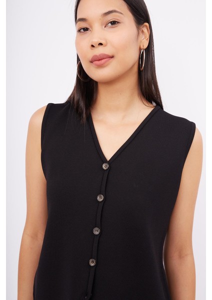 AIDA WAISTCOAT Kadın Triko Yelek - Siyah modelleri