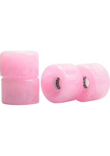 4 Adet Arazi Sörf Tahtası Aydınlık Tekerlek, Kaykay Longboard Için Renkli Glitter Pu Tekerlekler, Yüksek Elastik Pembe (Yurt Dışından)