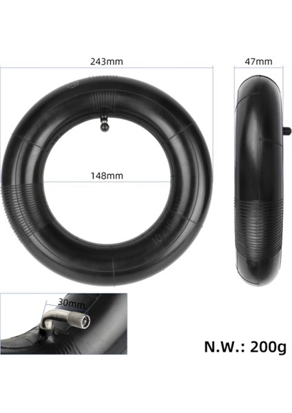 255X80 90/65-6.5 80/65-6.5 Lastikli Scooter Için 90 Derece Yedek Iç Lastik (2'li Paket) (Yurt Dışından)