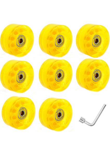 8 Parçalı 32 x 58MM 82A Rulmanlı Paten, Iç Mekan Veya Dış Mekan Kullanımı Için, Anahtar Tekerleğini Çıkarma Sarı (Yurt Dışından)