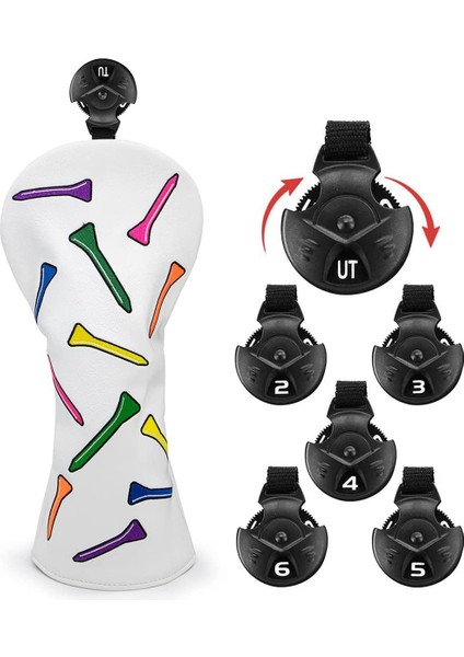 Sürücü, Fairway, Melezler-Golf Sürücüsü Başörtüsü/golf Fairway Ahşap/hibrit Golfçü B Için Tees Desenli Golf Kulübü Kılıfı (Yurt Dışından) modelleri
