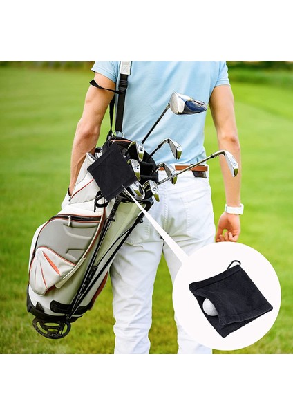 Adet Golf Havlusu Topu Temizleme Havlusu 14X14 cm Fiber Polyester Golf Havlusu Yapış Kanca ile Erkekler Kadınlar Için Golf, Siyah (Yurt Dışından) modelleri