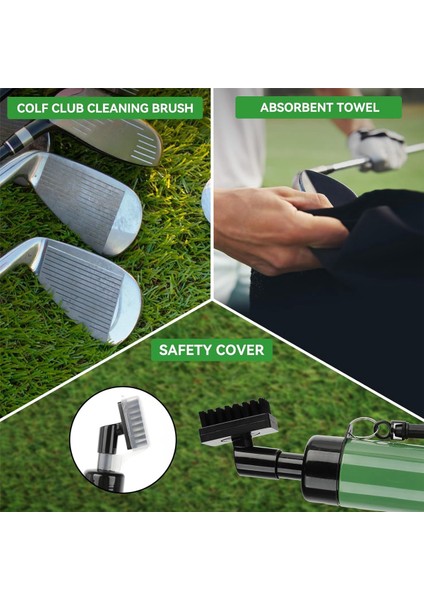 Golf Kulübü Temizleme Fırçası ve Mikrofiber Havlu Seti, Oluk Kalemtıraş ve Su Şişesi (Yurt Dışından) indirimleri