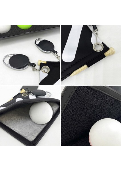 Golf Topu Temizleme Çantası Asılı Toka ile Taşınabilir Çift Taraflı Golf Kulübü Golfçü Uygulaması Için Silme Havlusu, Gri (Yurt Dışından) modelleri