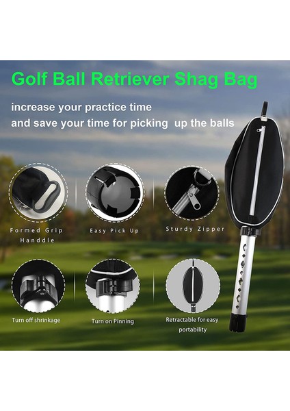 Golf Topu Alıcı Çantası, Alüminyum Alaşımlı Boru Geri Çekilebilir Toplayıcı ve Taşınabilir Cep Depolama (Yurt Dışından) fiyatları