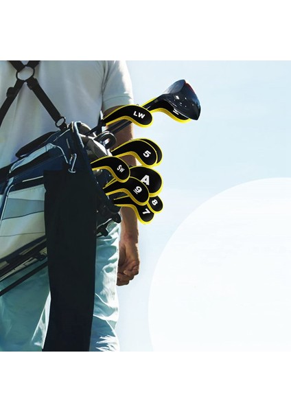 Golf Kulübü Kapakları Numarası Baskı Golf Kulübü Kafa Kapakları Fermuarlı Demir Kapaklar, Koruyucu Nefes Alabilir Örgü Kapak, Sarı (Yurt Dışından) fiyatları