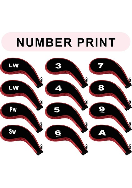 Golf Kulübü Kapakları Numarası Baskı Golf Kulübü Kafa Kapakları Fermuarlı Demir Kapaklar, Koruyucu Nefes Alabilir Örgü Kapak, Sarı (Yurt Dışından) indirimleri