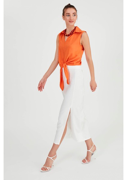 Önden Bağlamalı Sıfır Kol Bluz fiyatları