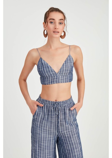 Ip Askılı Çizgili Büstiyer