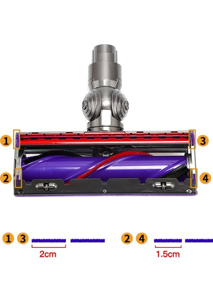 Dyson V8 V10 Yumuşak Silindir Kafası Için 5 Adet, 4 Kadife +1 Cımbız (Yurt Dışından) indirimleri