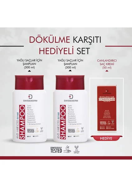 Şampuan 2'li Set Yağlı Saç Vegan Sülfatsız Tuzsuz sine Karşı 2x300ml