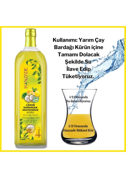 Limon Sarımsak Maydanoz Kürü 1 Litre Cam Şişe