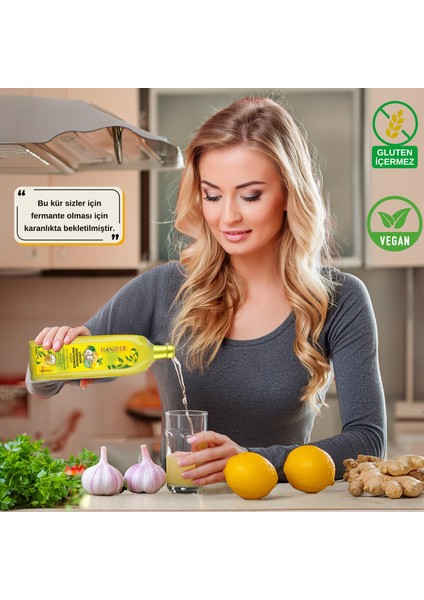 Limon Sarımsak Maydanoz Kürü 1 Litre Cam Şişe