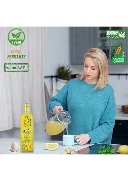 Limon Sarımsak Maydanoz Kürü 1 Litre Cam Şişe