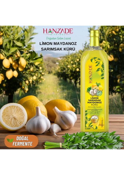 Limon Sarımsak Maydanoz Kürü 1 Litre Cam Şişe