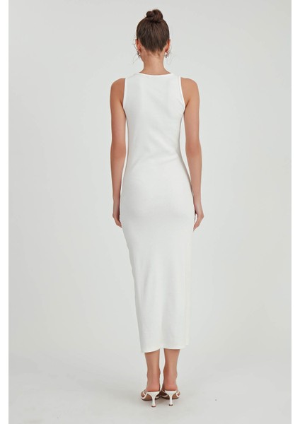 Omuzu Tokalı Uzun Örme Elbise indirimleri