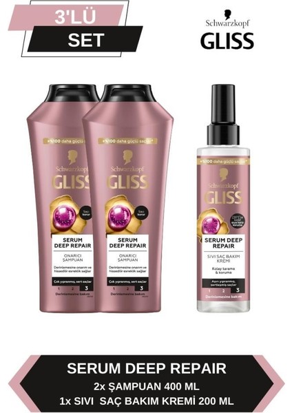 Serum Deep Repair Şampuan 400 ml x 2 Adet + Sıvı Saç Kremi 200 ml