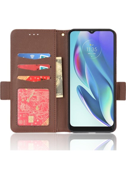 Mays Shop Motorola Moto G50 5g Cüzdan Manyetik Kart Yuvaları Tutucu Yan Pu (Yurt Dışından)