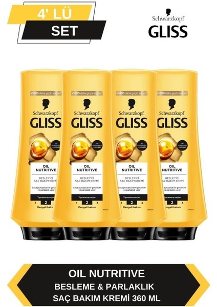 Oil Nutritive Saç Kremi 360ML x 4'lü Set